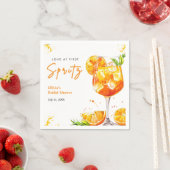 Orange Cocktail Love at First Spritz Bridal Shower スタンダードカクテルナプキン (インサイチュ)