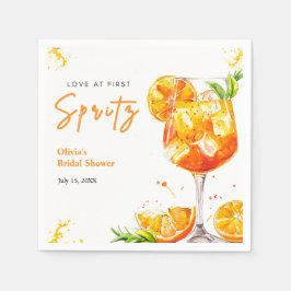 Orange Cocktail Love at First Spritz Bridal Shower スタンダードカクテルナプキン