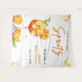 Orange Cocktail Love at First Spritz Bridal Shower タペストリー (正面(横))
