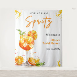Orange Cocktail Love at First Spritz Bridal Shower タペストリー