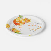 Orange Cocktail Love at First Spritz Bridal Shower ペーパープレート (アングル)