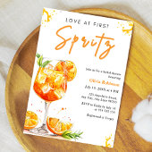 Orange Cocktail Love at First Spritz Bridal Shower 招待状