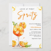 Orange Cocktail Love at First Spritz Bridal Shower 招待状 (正面)