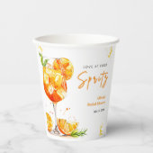 Orange Cocktail Love at First Spritz Bridal Shower 紙コップ (正面)