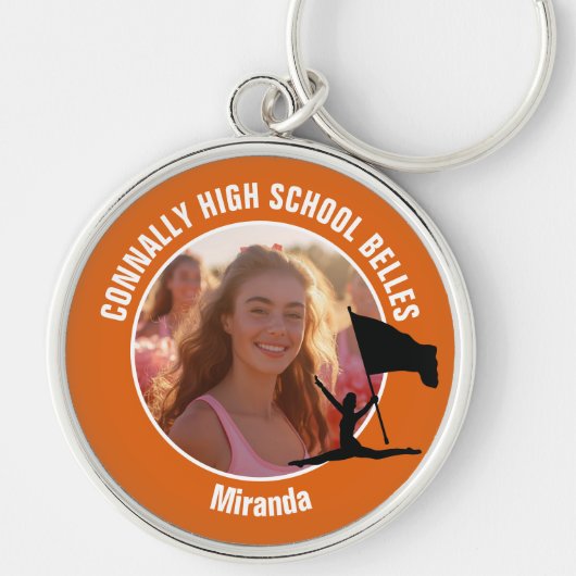 Orange Color Guard Photo High School Dancer キーホルダー (正面)