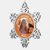 Orange Color Guard Photo High School Dancer スノーフレークピューターオーナメント (右)