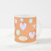 Orange colour Shapes mug フロストグラスマグカップ (正面右)
