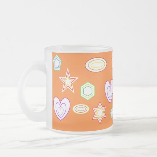 Orange colour Shapes mug フロストグラスマグカップ (左)