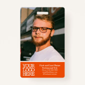 Orange Companyモダン Logo社員写真 バッジ (正面)