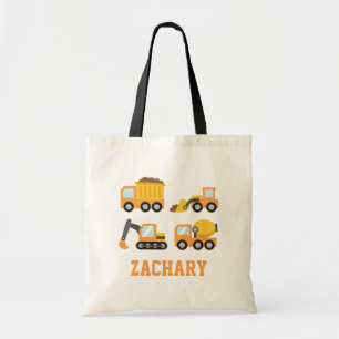 Orange Construction Vehicles Set Kids Personalized トートバッグ