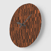 Orange, cool, trendy, modern geometric graphic art ラージ壁時計 (傾斜)