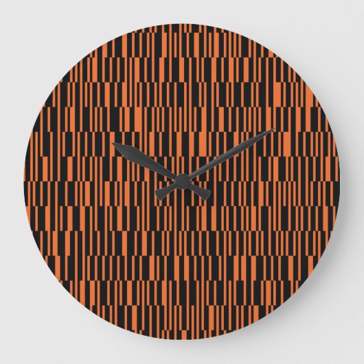 Orange, cool, trendy, modern geometric graphic art ラージ壁時計 (正面)