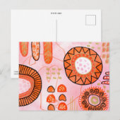 Orange Coral Abstract Postcard ポストカード (正面/裏面)