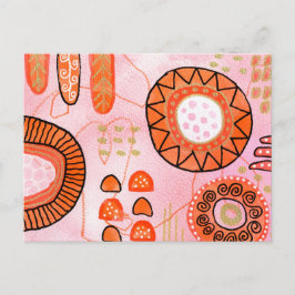 Orange Coral Abstract Postcard ポストカード