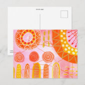 Orange Coral Abstract Postcard ポストカード (正面/裏面)