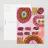 Orange Coral Abstract Postcard ポストカード (正面/裏面)