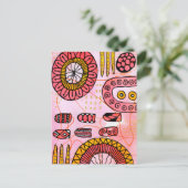 Orange Coral Abstract Postcard ポストカード (スタンド正面)