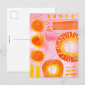 Orange Coral Abstract Postcard ポストカード (正面/裏面)