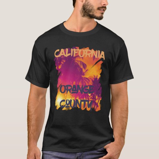 Orange County Beach Palm trees California Vacation Tシャツ (正面)