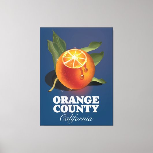 Orange County California旅行ポスター。 キャンバスプリント (正面)