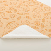 Orange Cozy Autumn Fall Harvest Design シェルパブランケット (3/4)