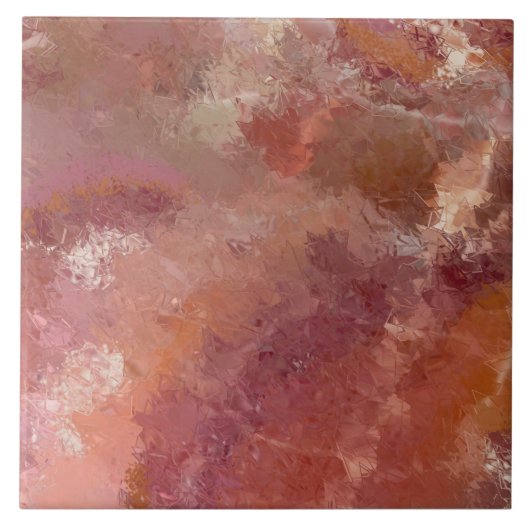 Orange Crackle Pastel Ceramic Tile タイル (正面)