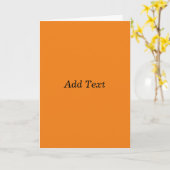 Orange Create Your Own Add Text Custom カード (黄色い花)