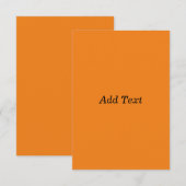 Orange Create Your Own Add Text Custom サンキューカード (正面/裏面)