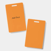 Orange Create Your Own Add Text Custom バッジ (正面＆裏面)
