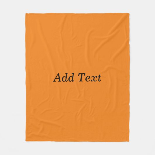 Orange Create Your Own Add Text Custom フリースブランケット (正面)