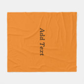 Orange Create Your Own Add Text Custom フリースブランケット (正面(横))