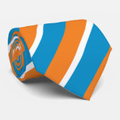 Orange Creme and Powder Blue Diagonally-Striped ネクタイ (ロール)