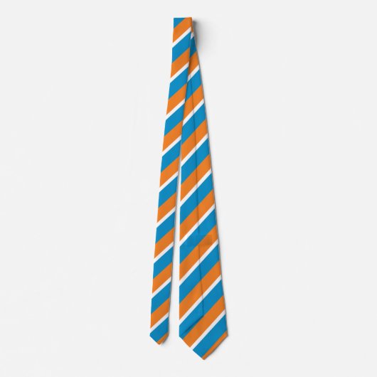 Orange Creme and Powder Blue Diagonally-Striped ネクタイ (裏面)