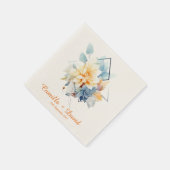 Orange Cub-Flower: Personalized Wedding Napkins スタンダードカクテルナプキン (角)