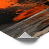 Orange Cubes Explosion Geometric Abstract ポスター (角)