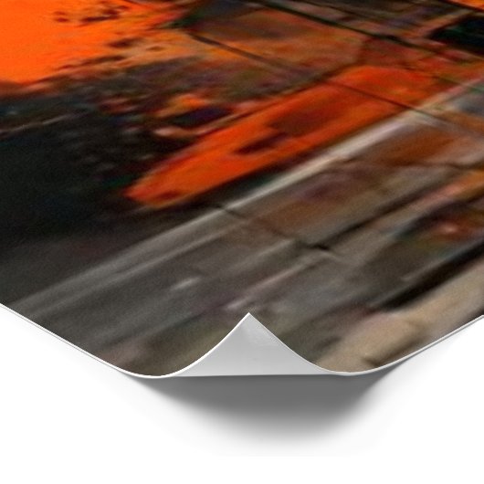 Orange Cubes Explosion Geometric Abstract ポスター (角)