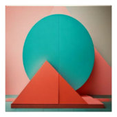 Orange Cubes Explosion Geometric Abstract ポスター (正面)