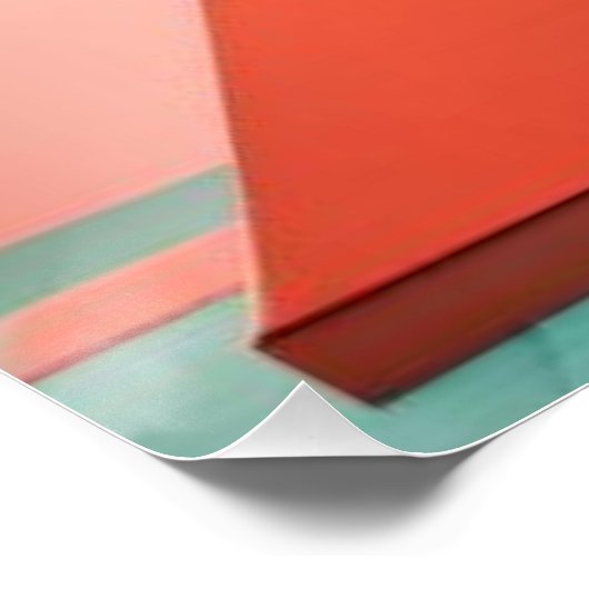 Orange Cubes Explosion Geometric Abstract ポスター (コーナー)