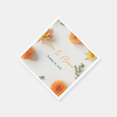 Orange Dahlia Summer Wedding Napkins スタンダードカクテルナプキン (角)