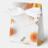 Orange Dahlia Wedding Favor Boxes フェイバーボックス (正面)