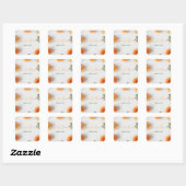 Orange Dahlia Wedding Stickers – Warm Summer Flora スクエアシール (シート)