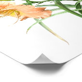 Orange Daylilies Original Botanical Art Print ポスター (角)