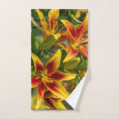 Orange Daylily Art、カナダ写真 バスタオルセット (ハンドタオル)