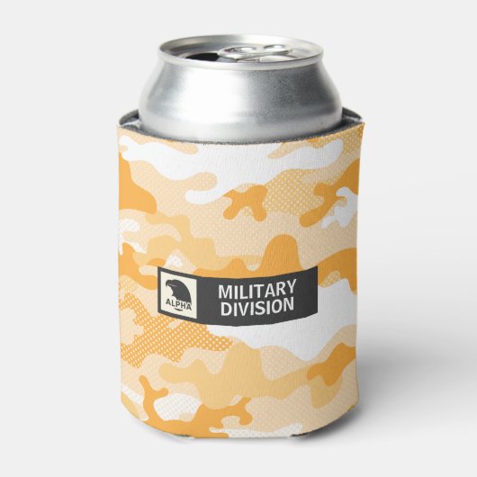 Orange Deser Camouflage Pattern Beverage Insulator 缶クーラー (缶正面)
