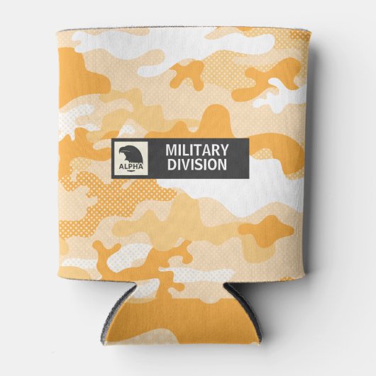 Orange Deser Camouflage Pattern Beverage Insulator 缶クーラー (正面)