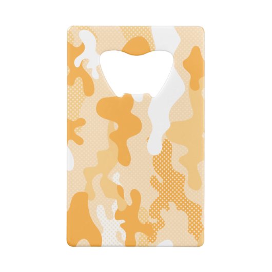 Orange Desert Camouflage Polka Dot Pattern クレジットカード栓抜き (裏面)