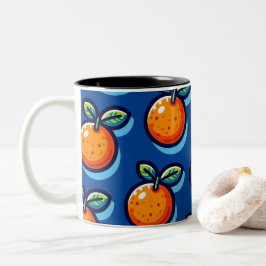 Orange design repeat pattern Coffee Mug ツートーンマグカップ