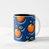 Orange design repeat pattern Coffee Mug ツートーンマグカップ (正面右)