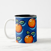 Orange design repeat pattern Coffee Mug ツートーンマグカップ (左)