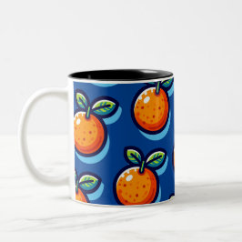 Orange design repeat pattern Coffee Mug ツートーンマグカップ